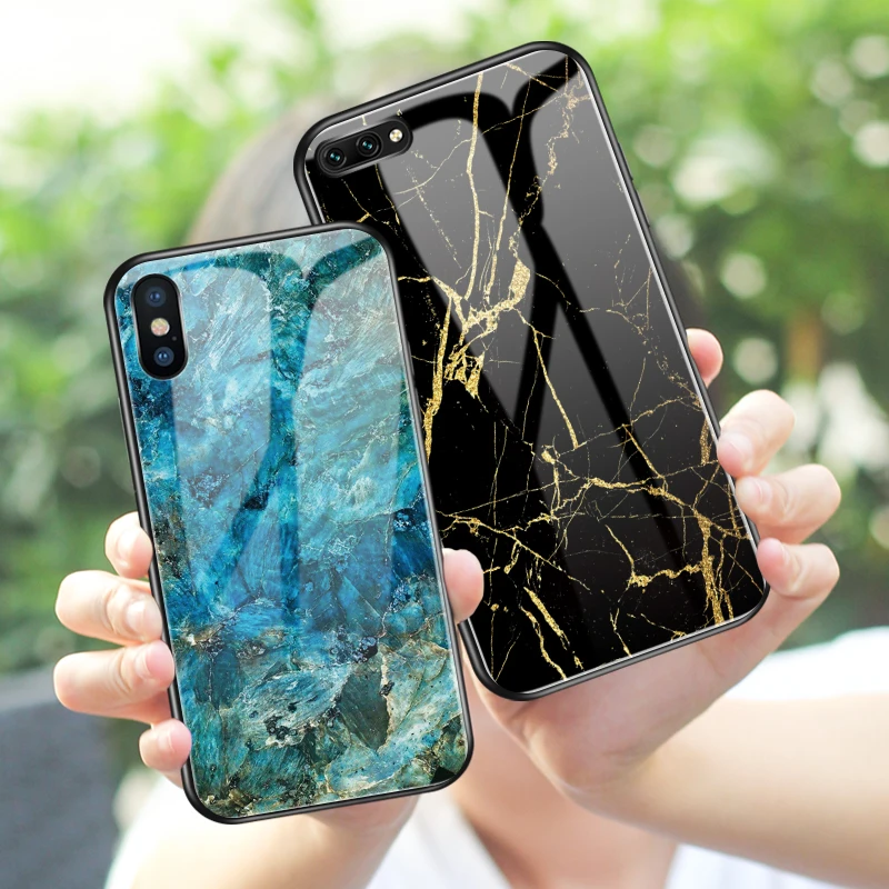 Мраморный чехол из закаленного стекла для Xiaomi Redmi Note8 7 5 6 Pro Pocophone F1 Mi8 A2 Lite 6X 5X Mi9 SE 9 t