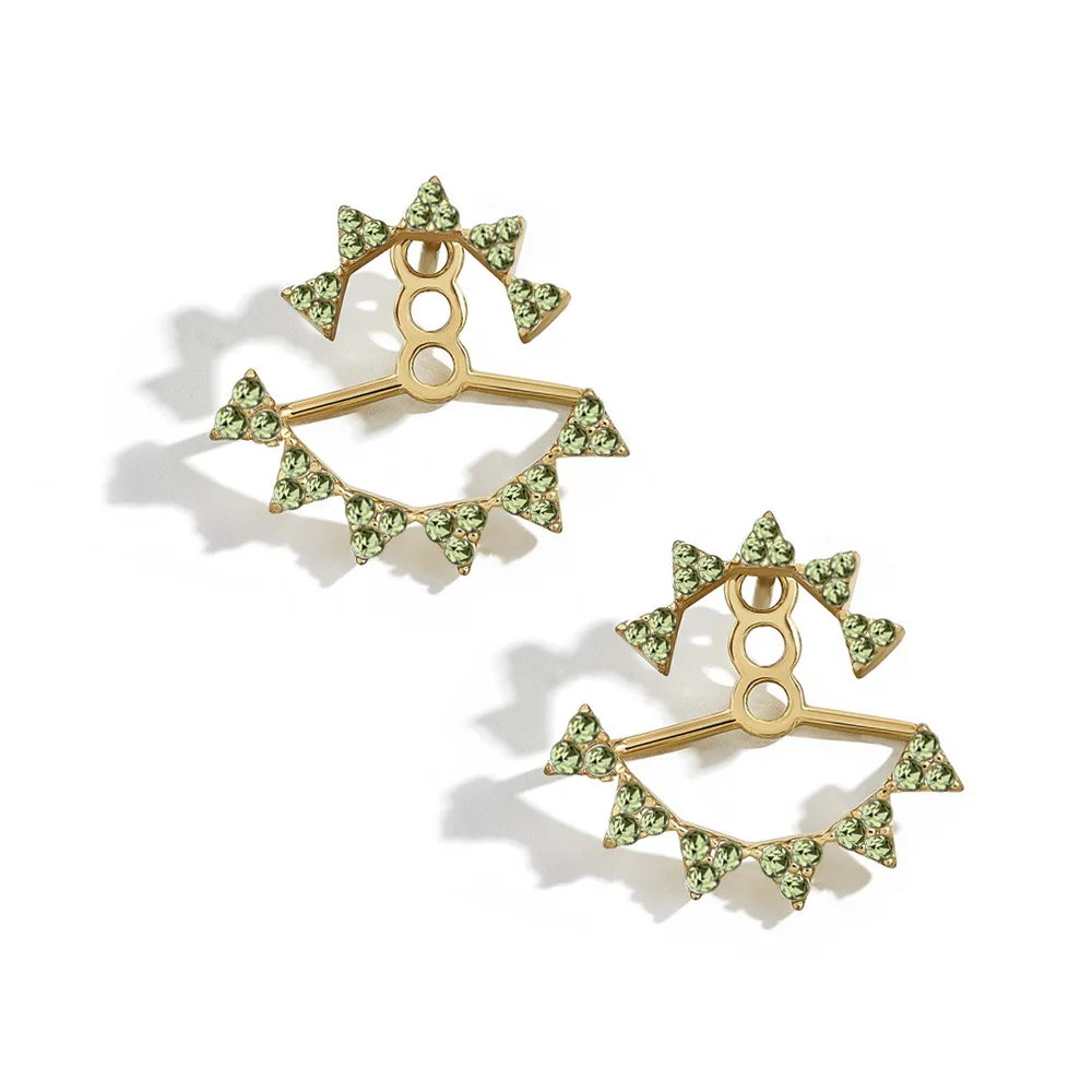 Серьги-гвоздики в виде снежинки женские элегантные полукруглые ювелирные