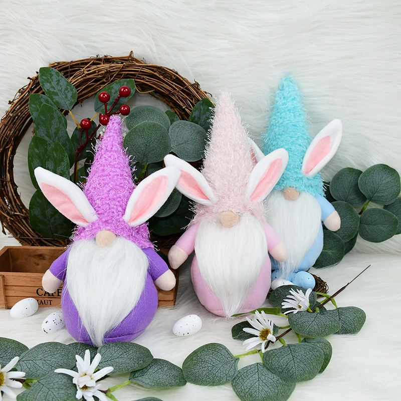

Easter Faceless Doll Rabbit Ornament Cute Soft Plush Bunny Elf Gnome Dolls Kids Gifts Happy Easter Party Scene Layout Home Decor