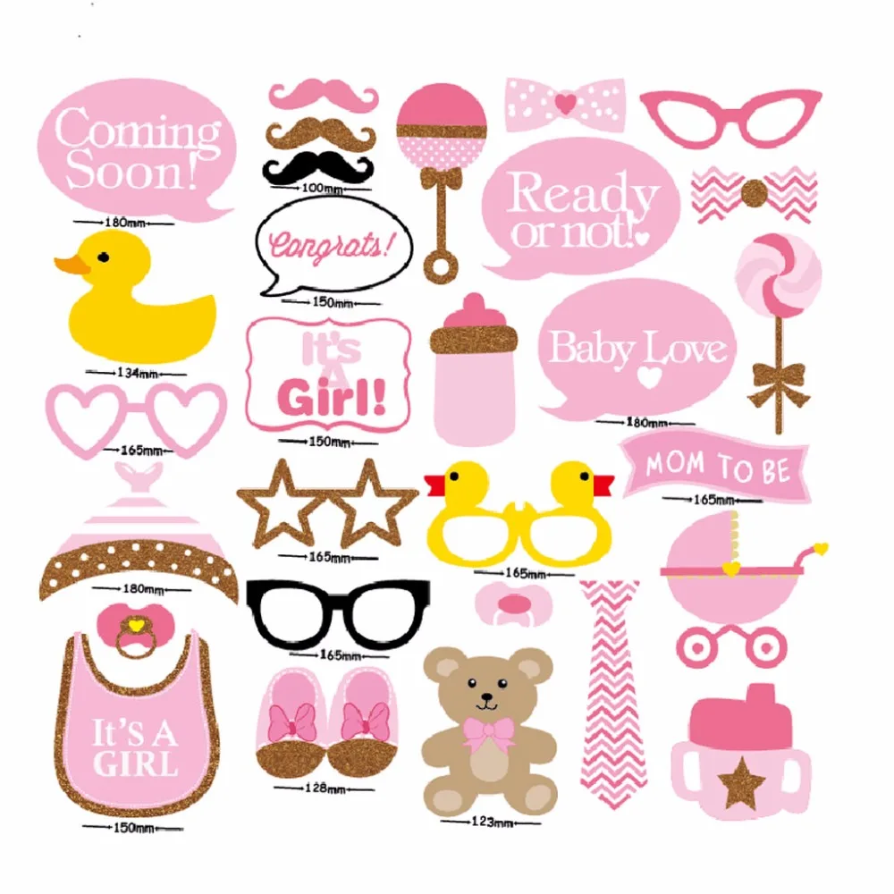 Розовый и синий фон для фотосъемки с изображением детского душа фотосессии