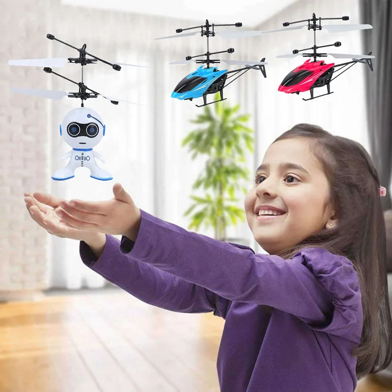 

Mini LED Light Toys RC Helicopter Aircraft Suspension Induction Helicopter for Children Gift