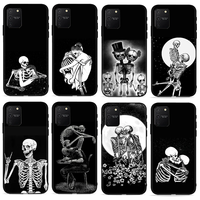 

Skeleton Couple Phone Case For Samsung Galaxy S8 S9 S10 Plus Lite S10E Skeleton Couple Back Cover Cases Soft TPU