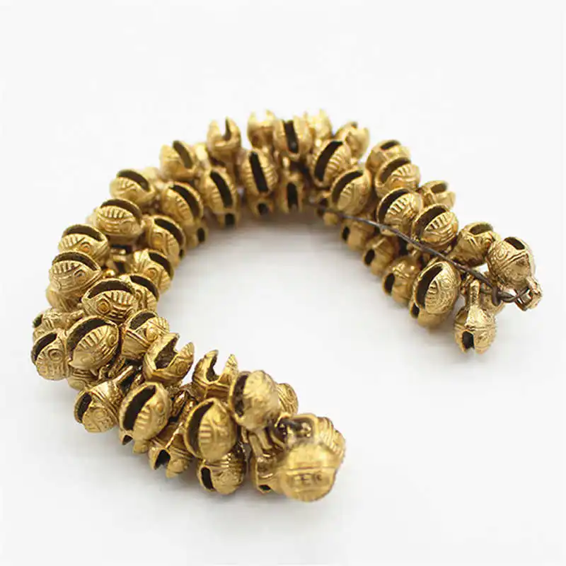100 шт. золотые Латунные Колокольчики 10 мм голова тигра символы китайских