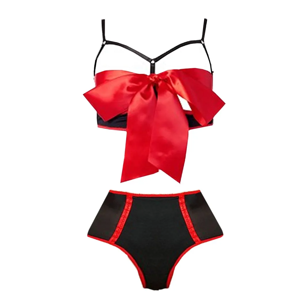 

Christmas Erotic Costumes Sexy Underwear Panties Set Hollow Porno Lingerie Sleepwear Babydoll Bowknot Bra Lenceria Sexy Corset