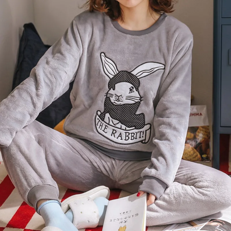 Женская пижама осенне зимний пижамный комплект женская одежда для сна с длинным