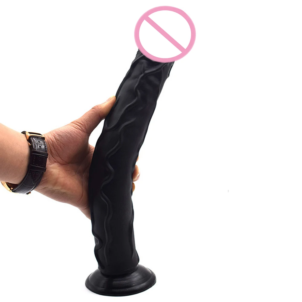 Супер длинный анальный фаллоимитатор 35*5 см реалистичный мягкий на присоске для