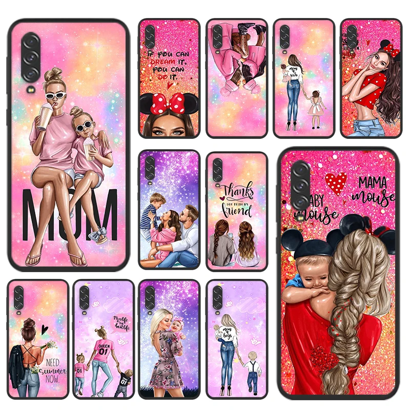 

Lucky Cute Mom baby For Samsung Galaxy A90 A80 A70 S A60 A50S A30 S A40 S A2 A20E A20 S A10S A10 E Soft Phone Case