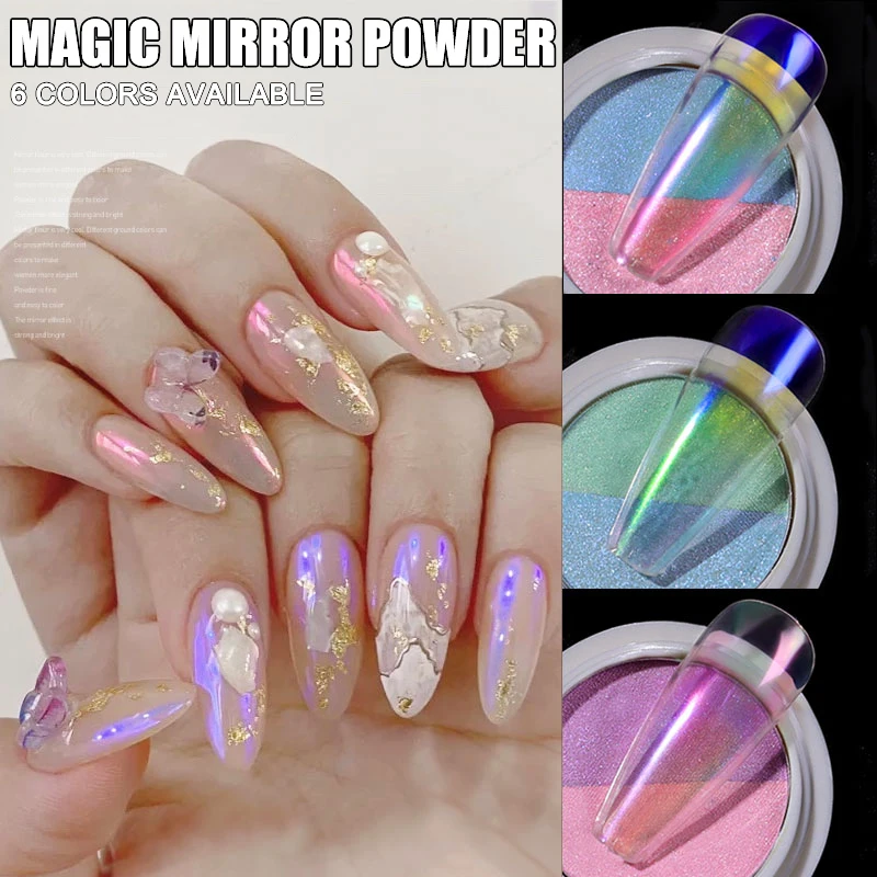 

Graceful Magic Mirror Aurora Effect Dip Pigments Manicure Polishing Pearl Dust Nail Decor High Quality And Durable Nail Art