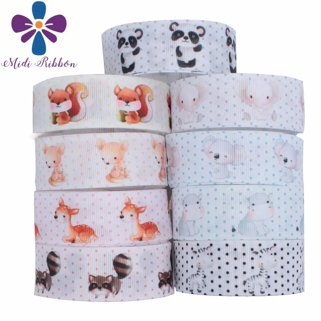 16 мм-75 мм Репсовая лента с принтом в виде слона и панды | Дом сад