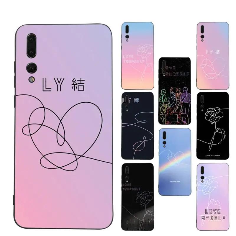 

Love yourself Flower kpop Art Phone Case Soft Silicone Case For Huawei p 30lite p30 20pro p40lite P30 Capa