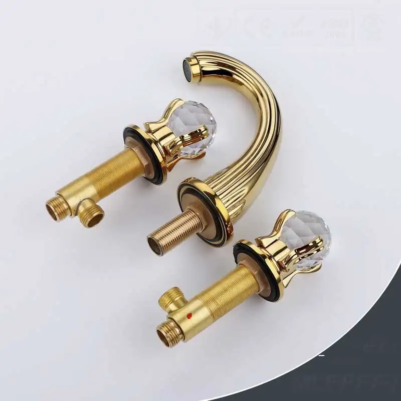 Коммерческая раковина для ванной смеситель с 3 отверстиями и двумя ручками