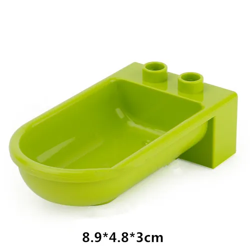 bathtub Большие строительные блоки кухня спальня ванная комната части девушки Ролевые игры игрушки кровать диван Ванна зеркало Совместимо с Duploe - Цвет: bathtub
