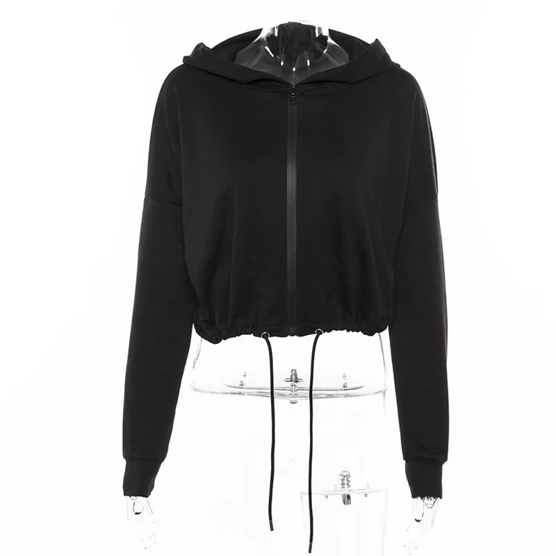 Повседневная Женская Толстовка на шнурке в готическом стиле с черной молнией