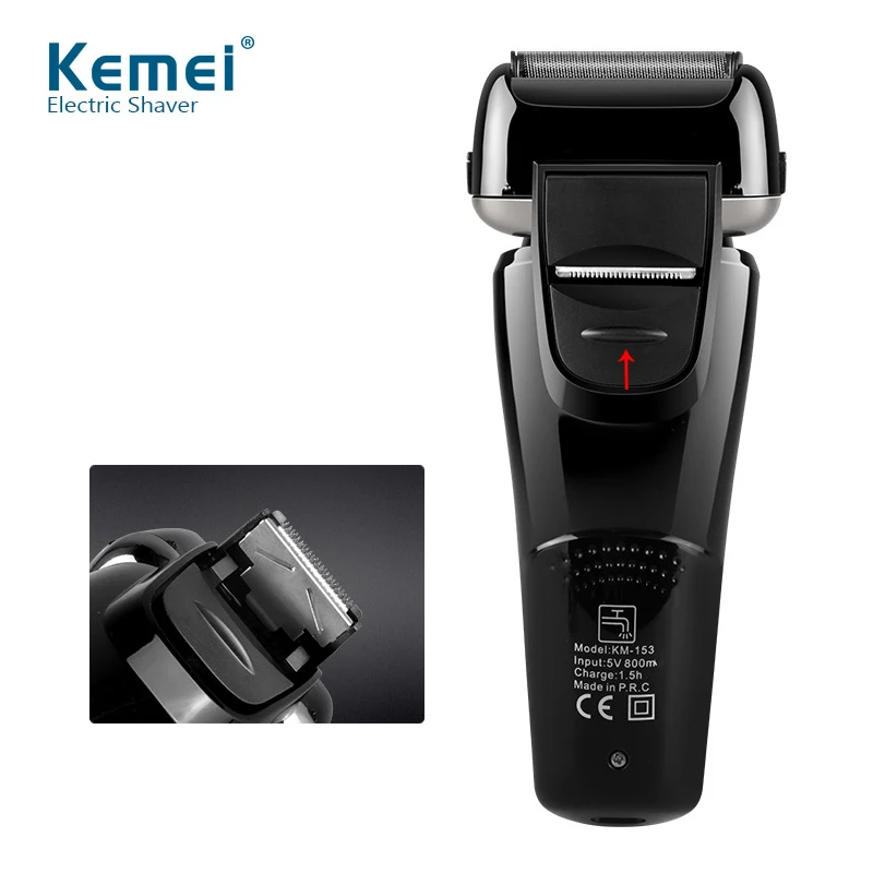 Kemei электробритвы цифровой дисплей для лица машинка стрижки волос Точная мытья