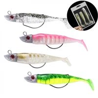 11cm 25g lead fish head soft lures set crank hook t tail built in colorful sequins with 2 replace bait