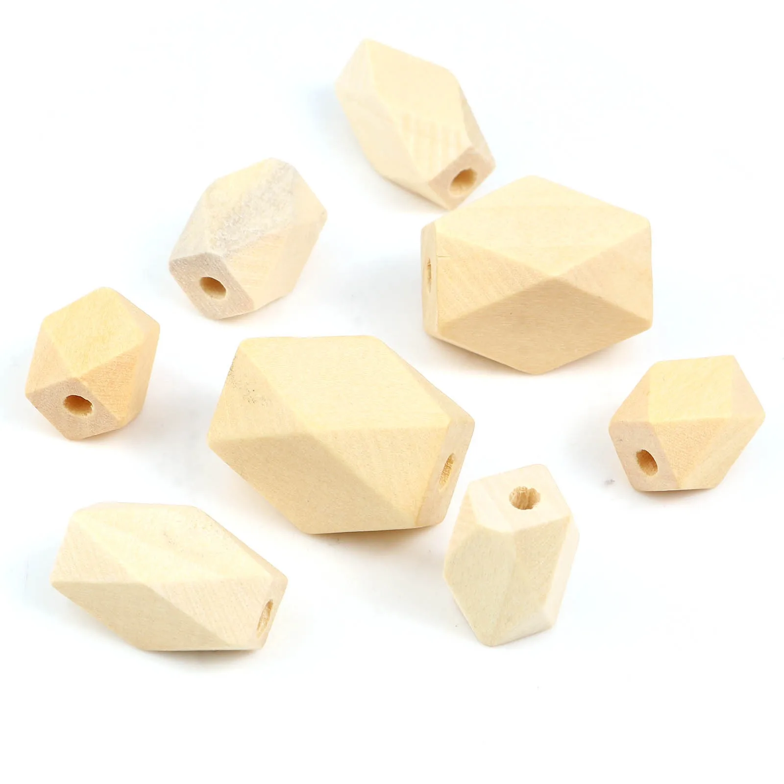 

Граненые бусины-разделители из натурального дерева, 30 шт., многоугольные бусины для изготовления браслетов «сделай сам», подарки для ювелир...