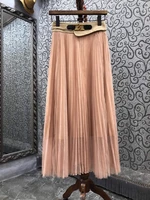 high quality womens long skirt 2021 autumn fashion ladies buckle waist deco casual long pink khaki black long maxi skirts