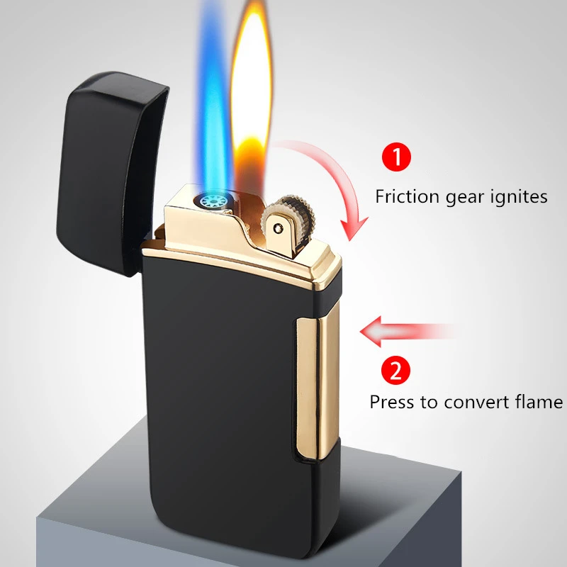 Можно переключать между двумя пламенными металлическими надувными зажигалками