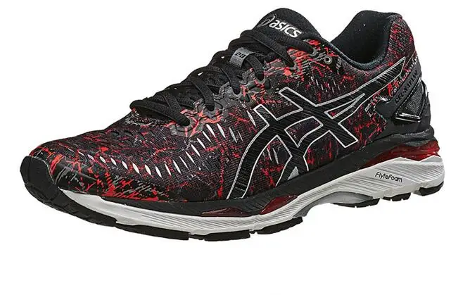 23 Black-Red Оригинальные ASICS GEL-KAYANO для ночного бега спортивная мужская обувь унисекс 40-45 размер спортивная обувь мужские кроссовки для бега - Цвет: 23 Black-Red
