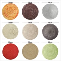 free shipping home decoration round weaving place dining table pad 38cm heat resistant kitchen anti skid mat