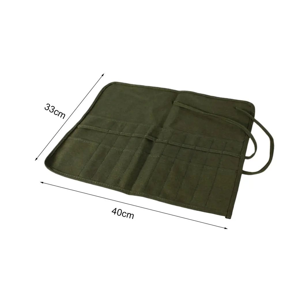 

Modern Roll Up Canvas Paint Brush Bag Cases For Artist Draw Pen Watercolor Oil Brush Army Green School Arts Supplies 40*33cm