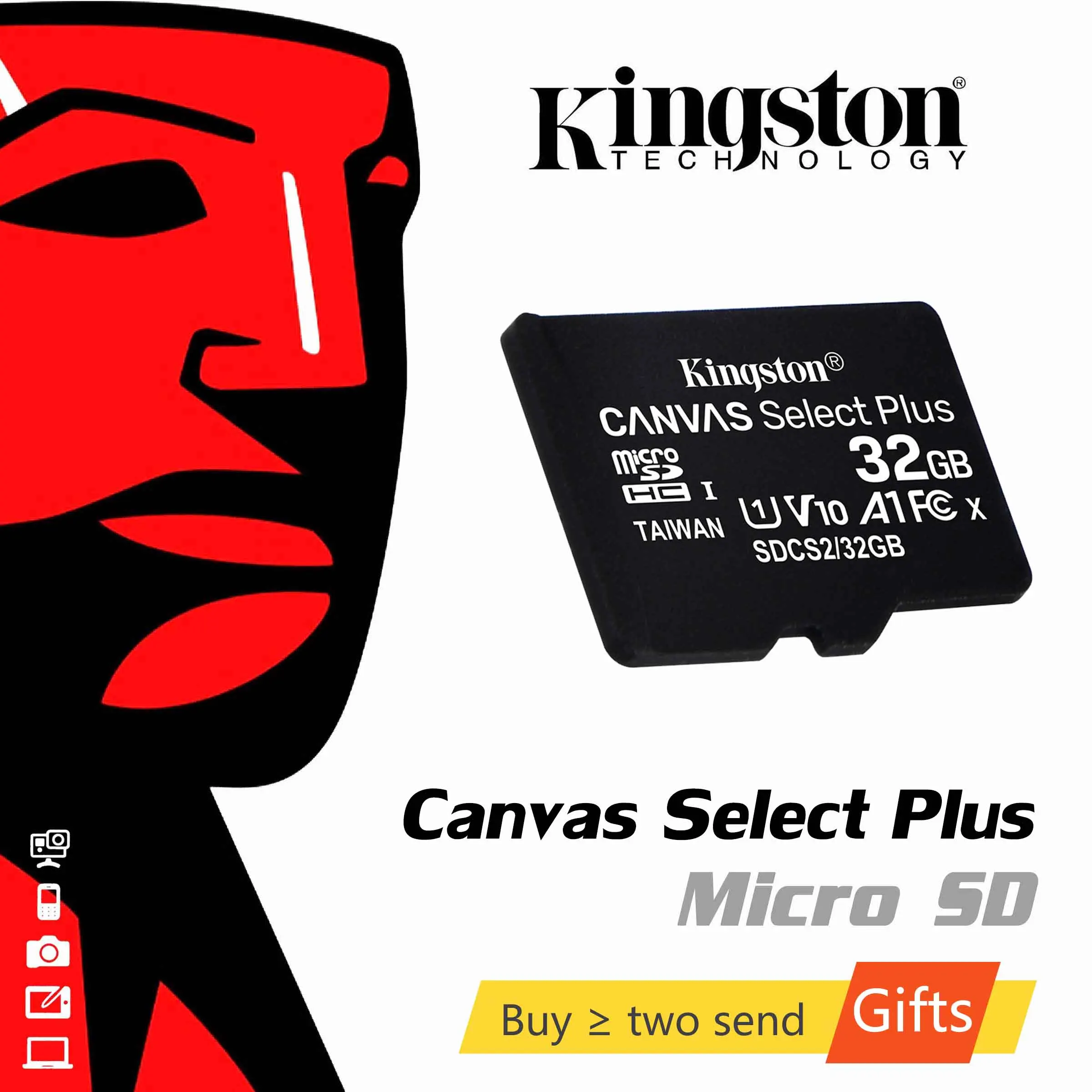 

Kingston Micro SD 16gb 32gb 64gb 128gb 256gb 512gb Flash Memory Card Canvas Select Plus Microsd SDHC/SDXC Class 10 TF Carte