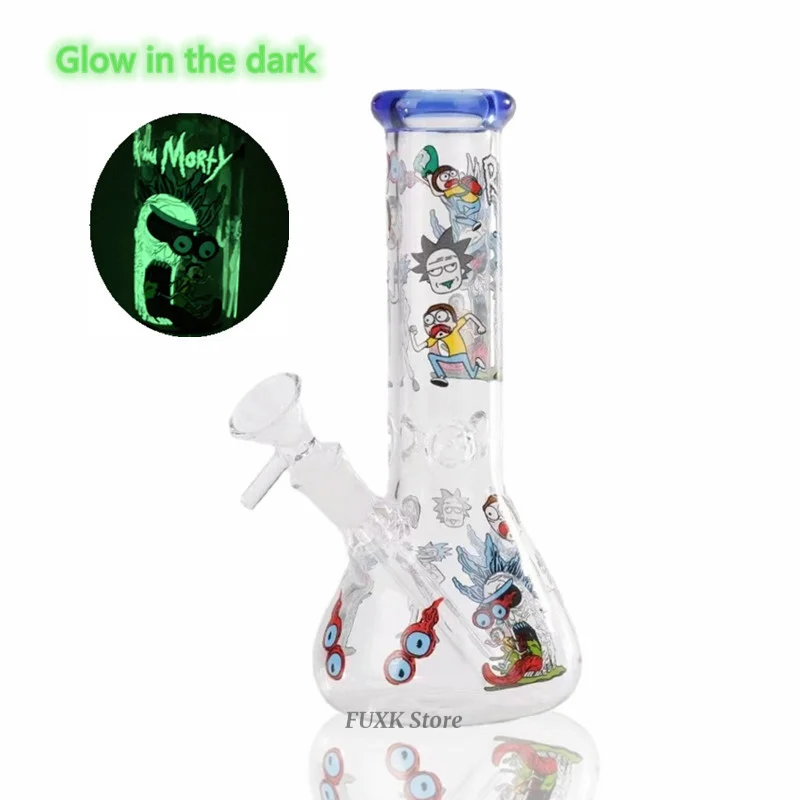

20cm Luminous Hookah Cup Glass Flask Glow In The Dark Smoking Pipe Shisha Accessories Glass Bong Tubes Vase Home Decor Gifts