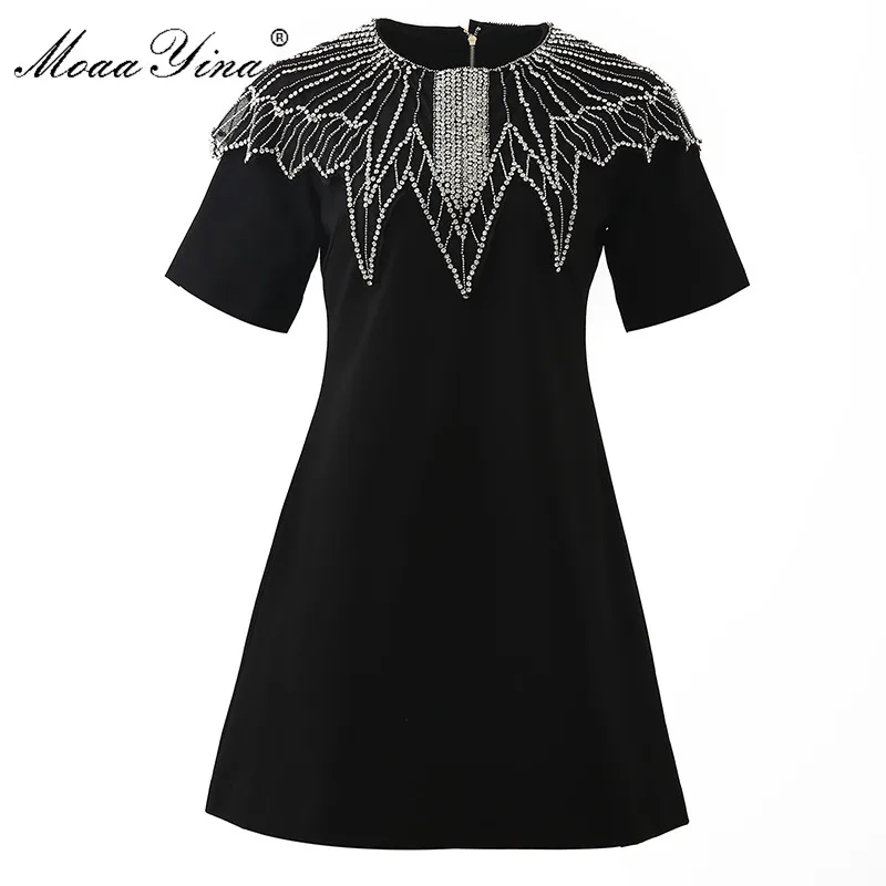 MoaaYina высокое качество модное дизайнерское платье весна лето женское короткий