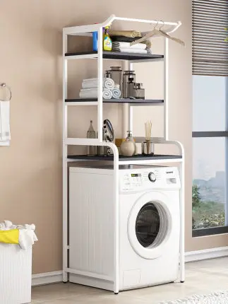 Washing machine toilet rack Floor to ceiling balcony Bathroom multifunctional |