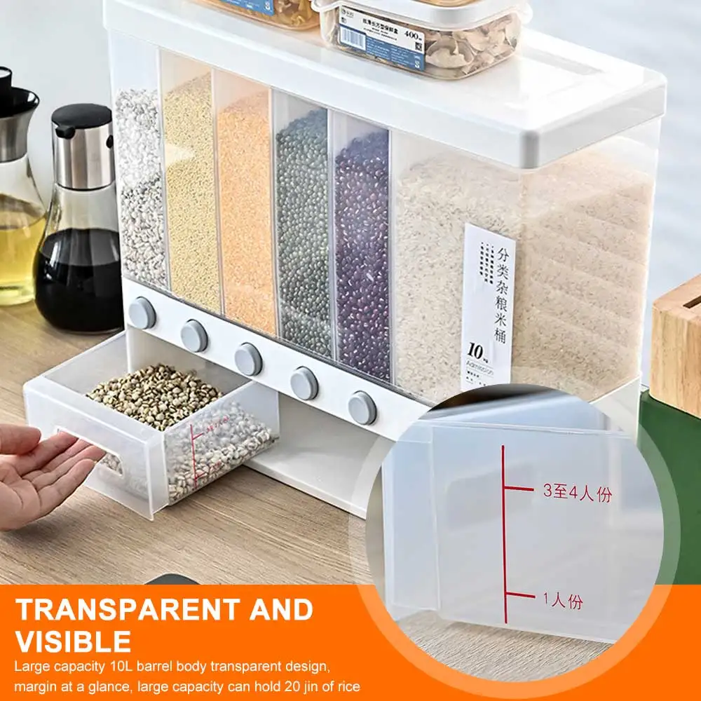Герметичный контейнер для хранения риса настенный зерна дозатор сухих продуктов