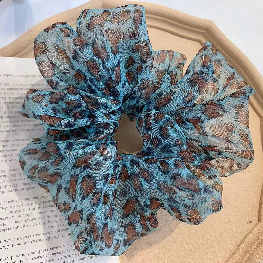 Резинка для волос женская с леопардовым принтом эластичная кружевная резинка в