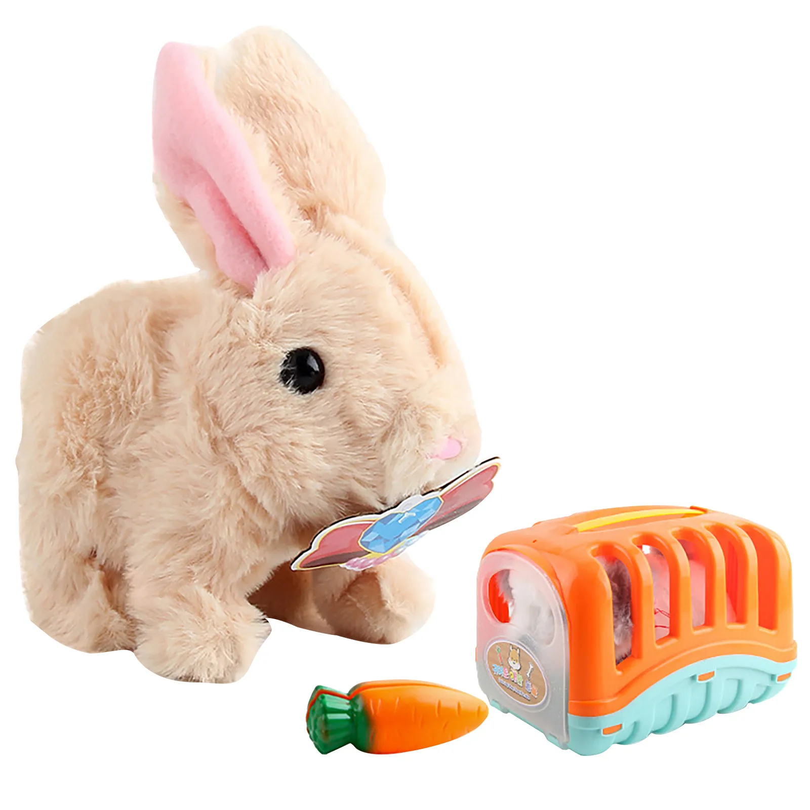 

Electric Simulation Rabbit Plush Walking Barking Toy Interactive Pet For Childre Kids Early Learning Educational Toys For Childr