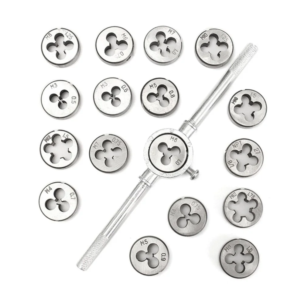 

Wrench Metric Tap Screw Cutting Tapping Die Set Hand External Metric Combination Threading Aolly Steel Kits for Screwdriver