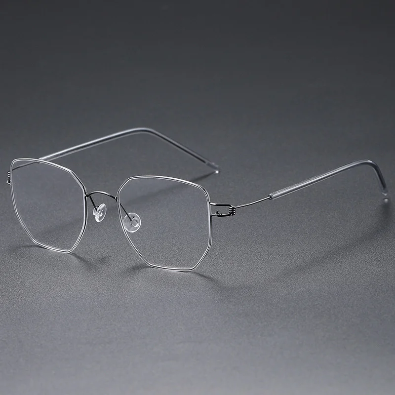 

High Quality Denmark Square Super light Pure Titanium Myopia Thin Glasses Frame Men's Screwless Ultralight Optical Lenses