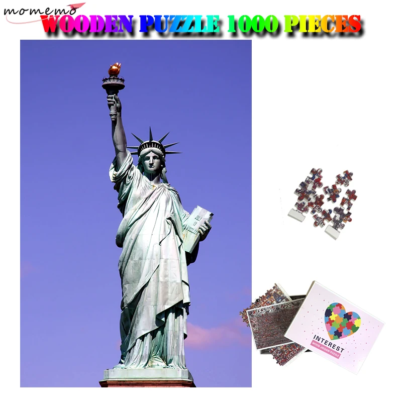 Пазл MOMEMO с статуей свободы 1000 шт. известная в США деревянная головоломка пейзаж
