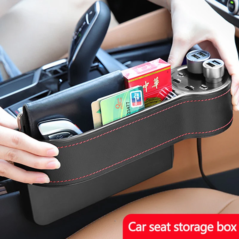 Usb зарядка автомобильный ящик для хранения сиденье стеганое автомобильное зазор