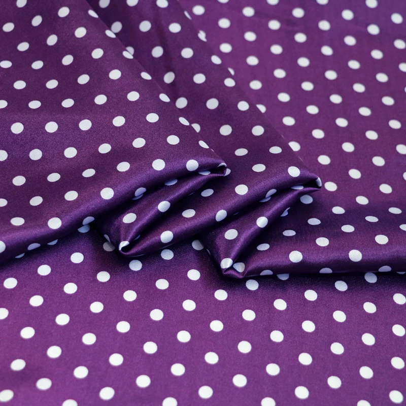 Per Meter, niedliches Polka-Dots-Material, Satin, Charmeuse, weicher Mantel, Futter, Schal, DIY-Stoff – Detail 19