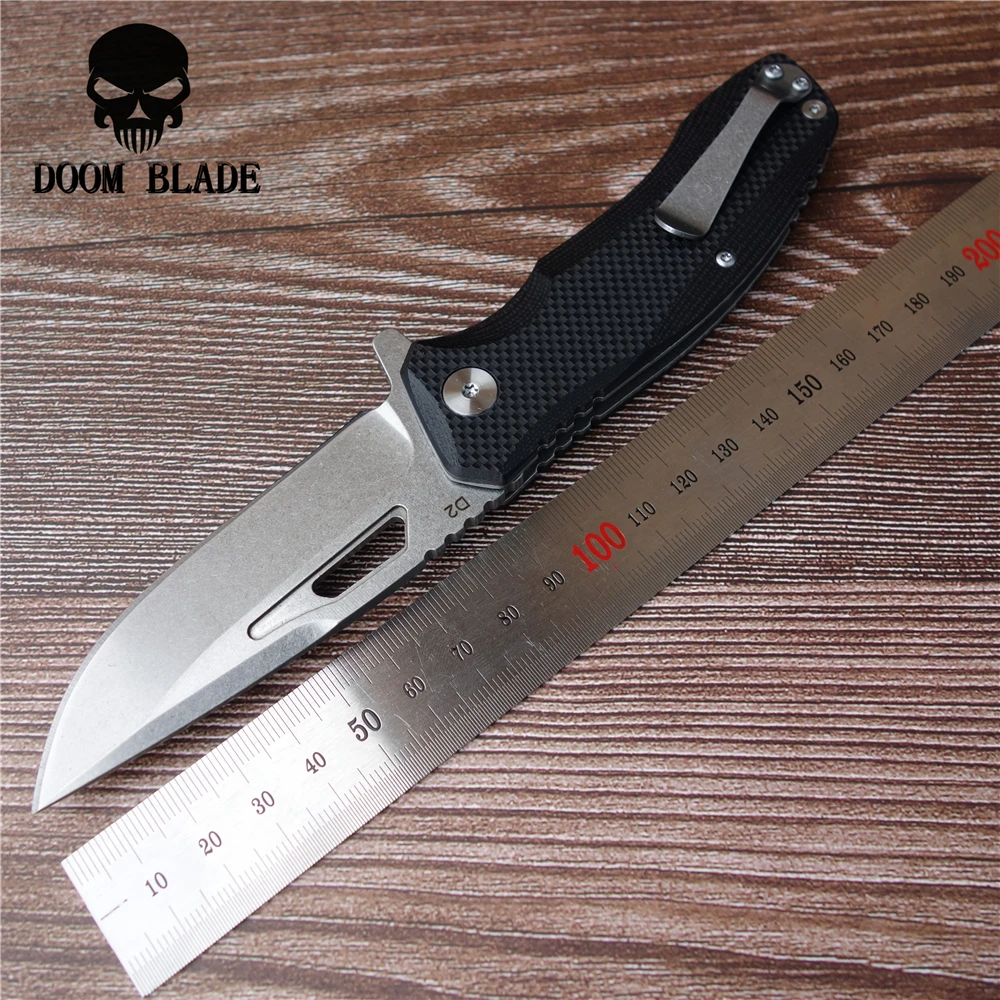 203 мм 100% D2 лезвие шарикоподшипник ножи Складной белый нож для кемпинга G10 Ручка EDC