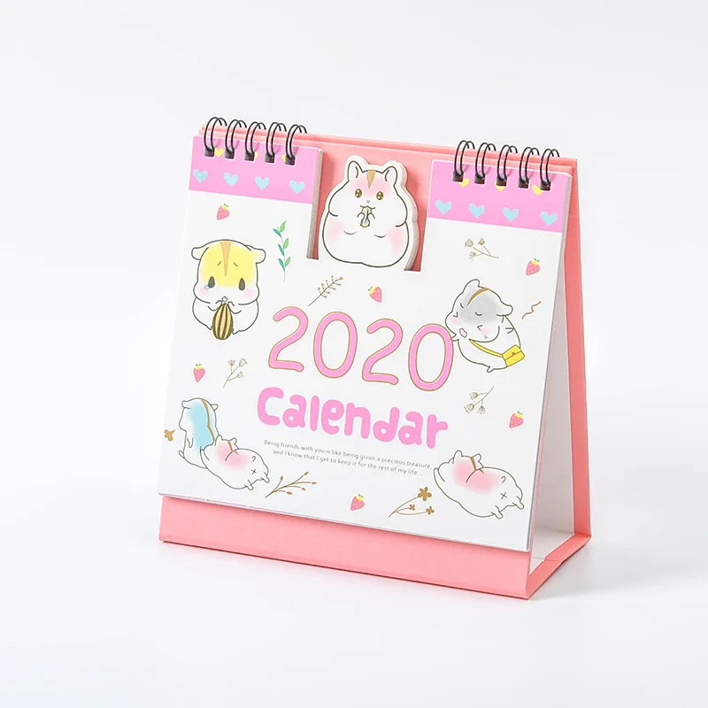 Новинка 2020 стильный Настольный бумажный мини-календарь сделай сам с мультяшными