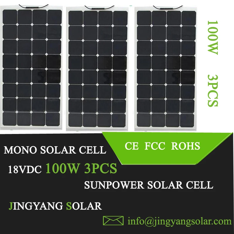 32 ячейки 12 В/18 в Sunpower 100 Вт тонкая пленка Гибкая солнечная панель лучшее качество