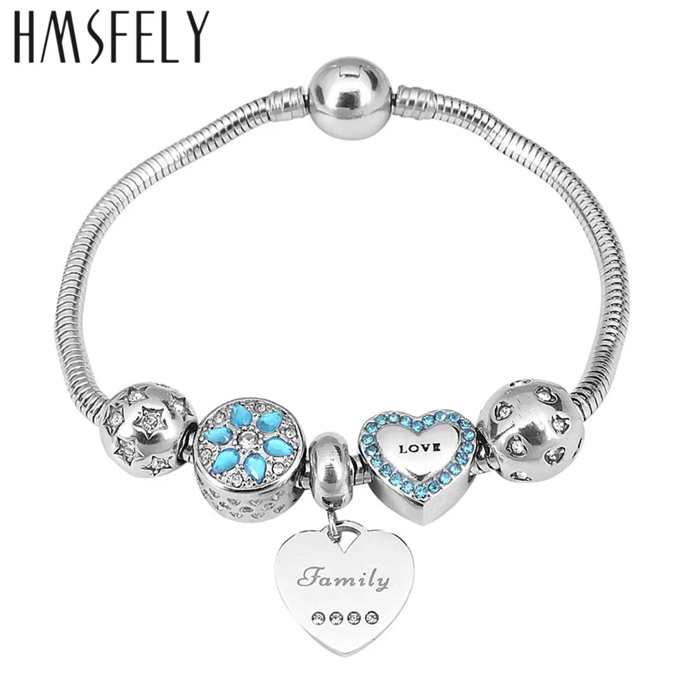 HMSFELY Pink Blue Crystal Petal Beads Accessories for DIY Jewelry Making Charms Bracelets Findings 316l Stainless Steel | Украшения и