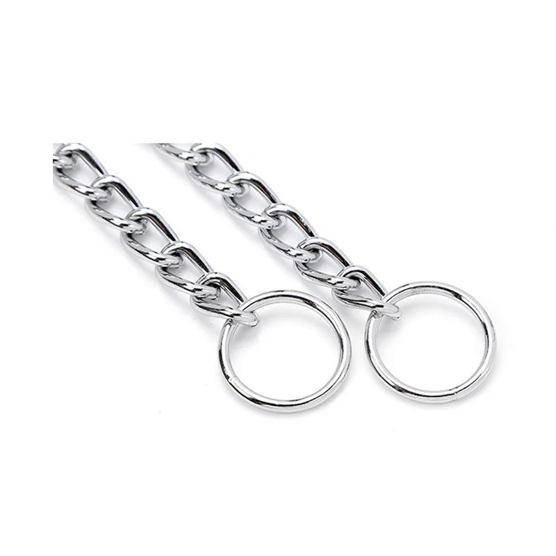 Металлический Железный двойной трехрядный собачий ошейник цепочка Регулируемый