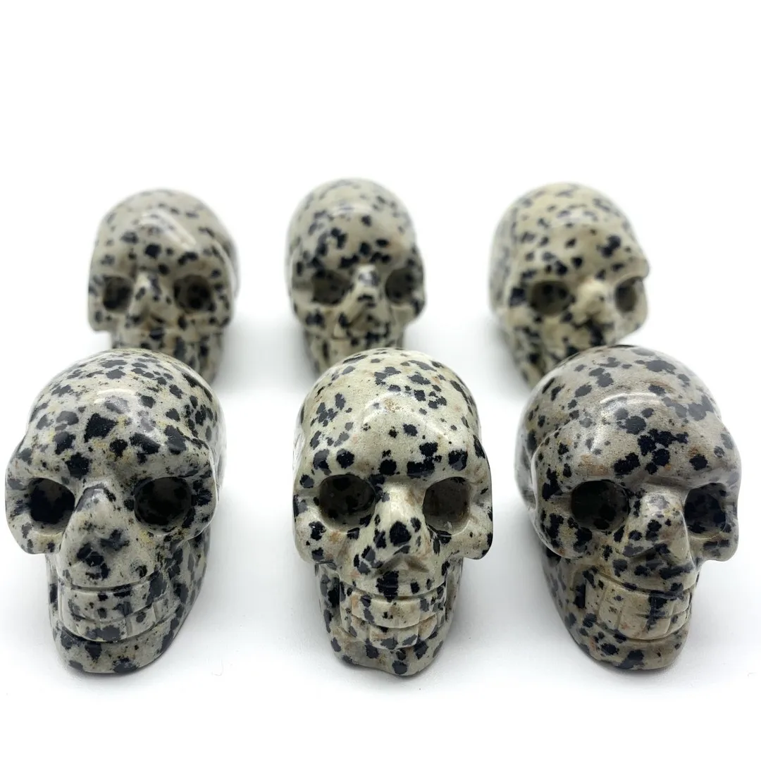 

Natural Spots Leopard Grain Quartz Ghost Head Carved Crystal Handmade Crystal Energy Home Ornaments Healing Decoration Stones