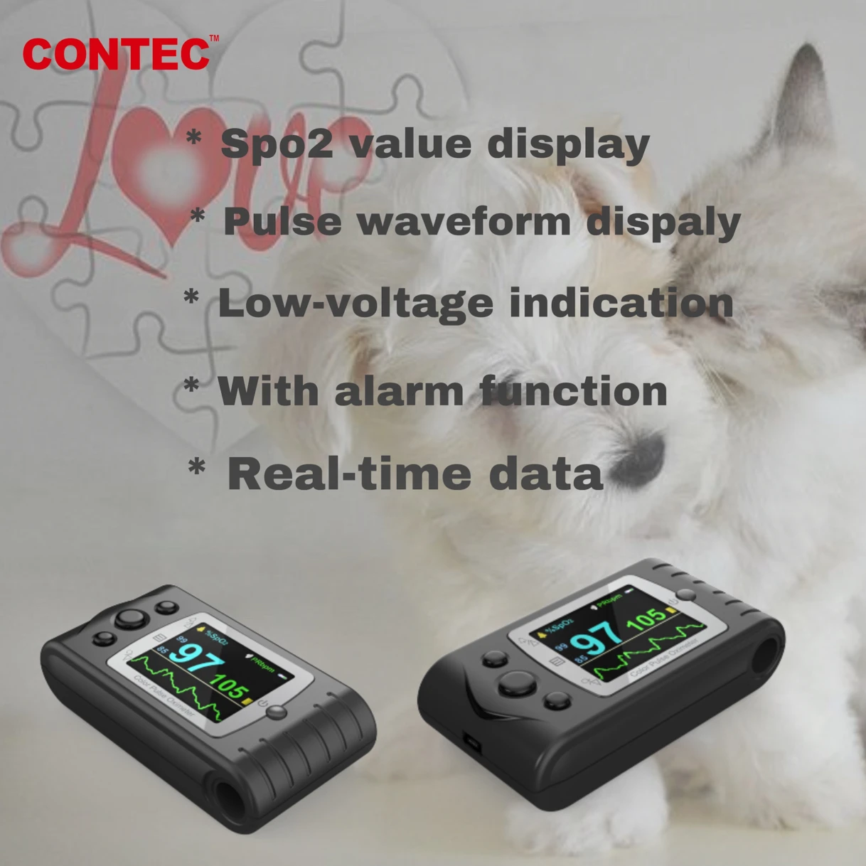 Портативный Пульсоксиметр CONTEC VET SpO2 Monitor ветеринарный кислород в крови