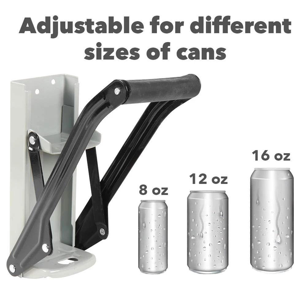 New Practical Household 16oz Metal Can Crusher Beer Bottle Opener Kitchen Supplies Wall Mounted Smasher Essential Tools | Дом и сад