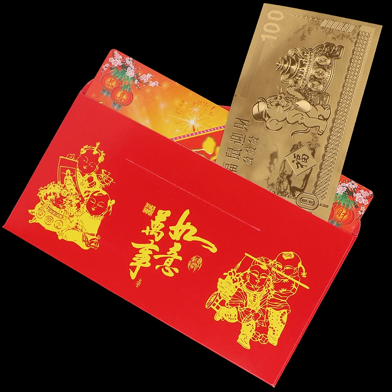Китайский новогодний красный конверты счастливые деньги карманы крыса памятный