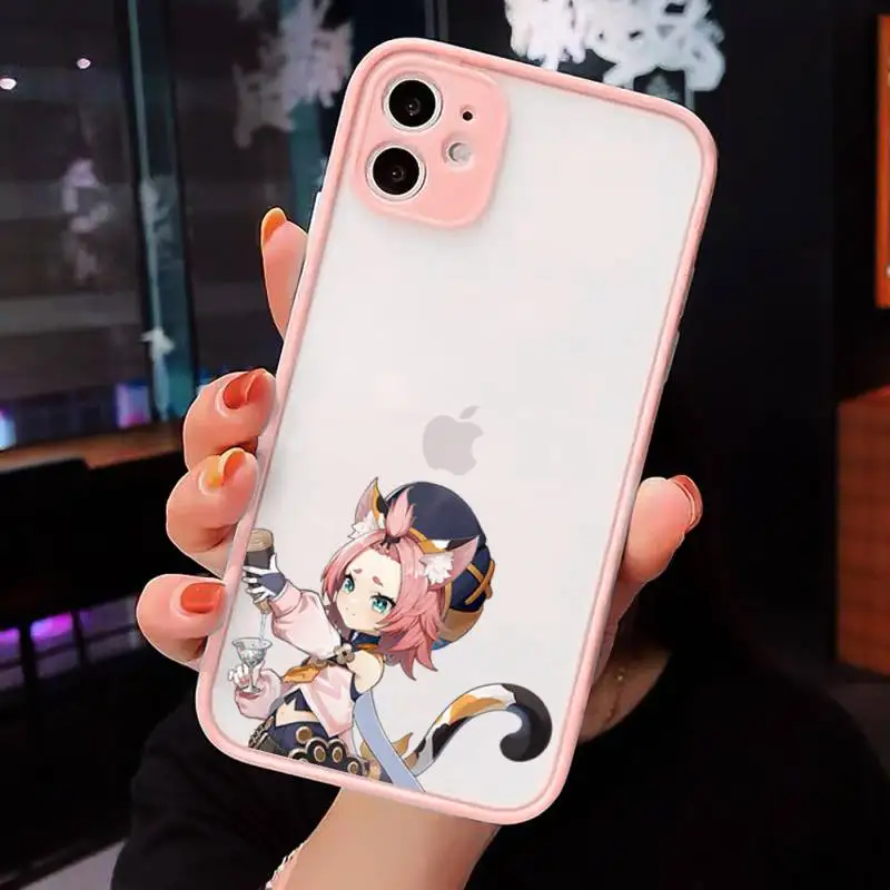 

Hot game genshin impact Phone Cases matte transparent For iphone 7 8 11 12 plus mini x xs xr pro max cover