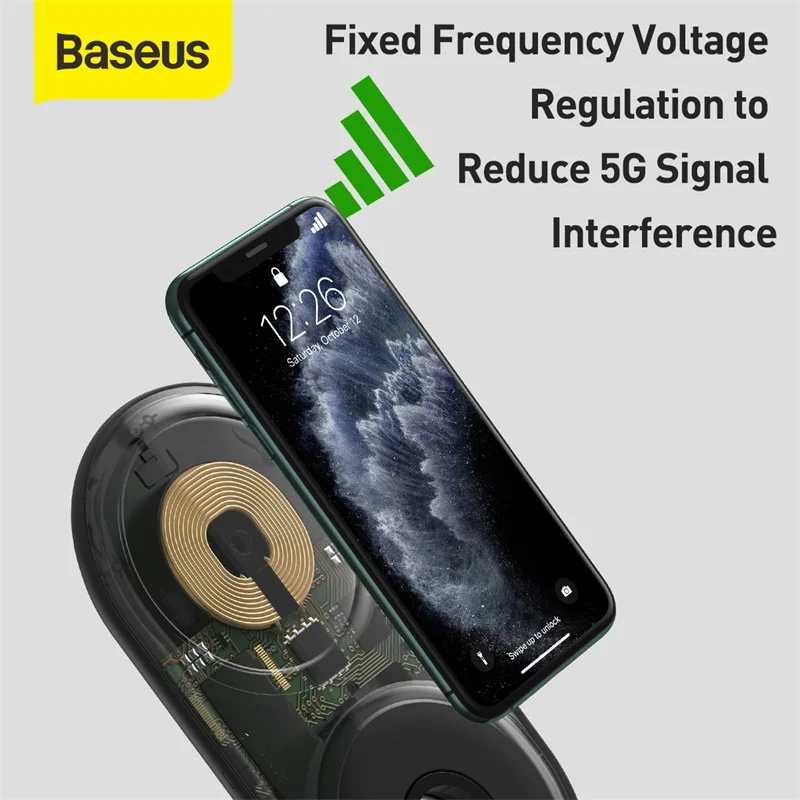 baseus fast wireless charger pad for apple watch 5 4 3 10w qi wireless charging for airpods pro removable wireless phone charger free global shipping