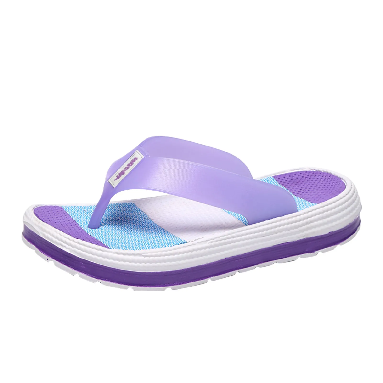 Шлепанцы женские на толстой подошве пляжная обувь танкетке Нескользящие плоская