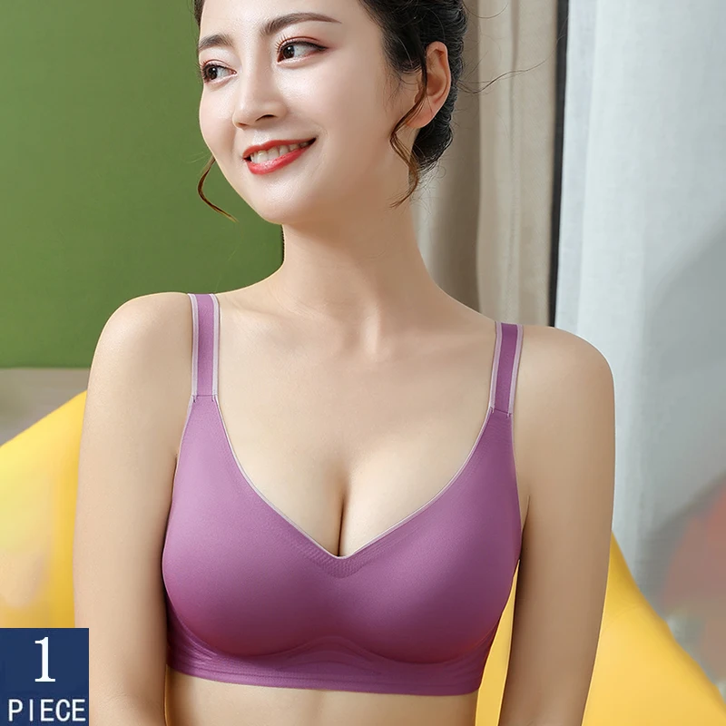 Бюстгальтер женский латексный бесшовный пуш-ап без косточек большие размеры -